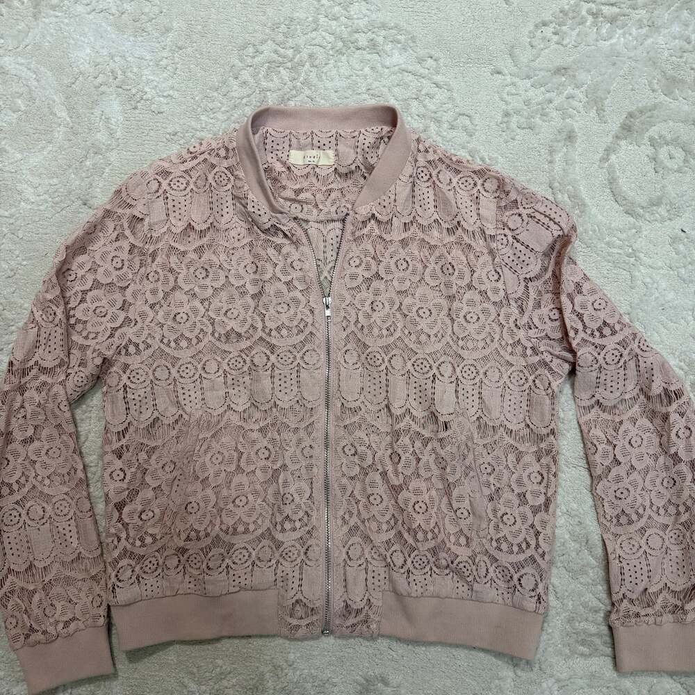 ELODIE Lace Full-zip Blush Pink‎ Jacket - Picture 2 of 7
